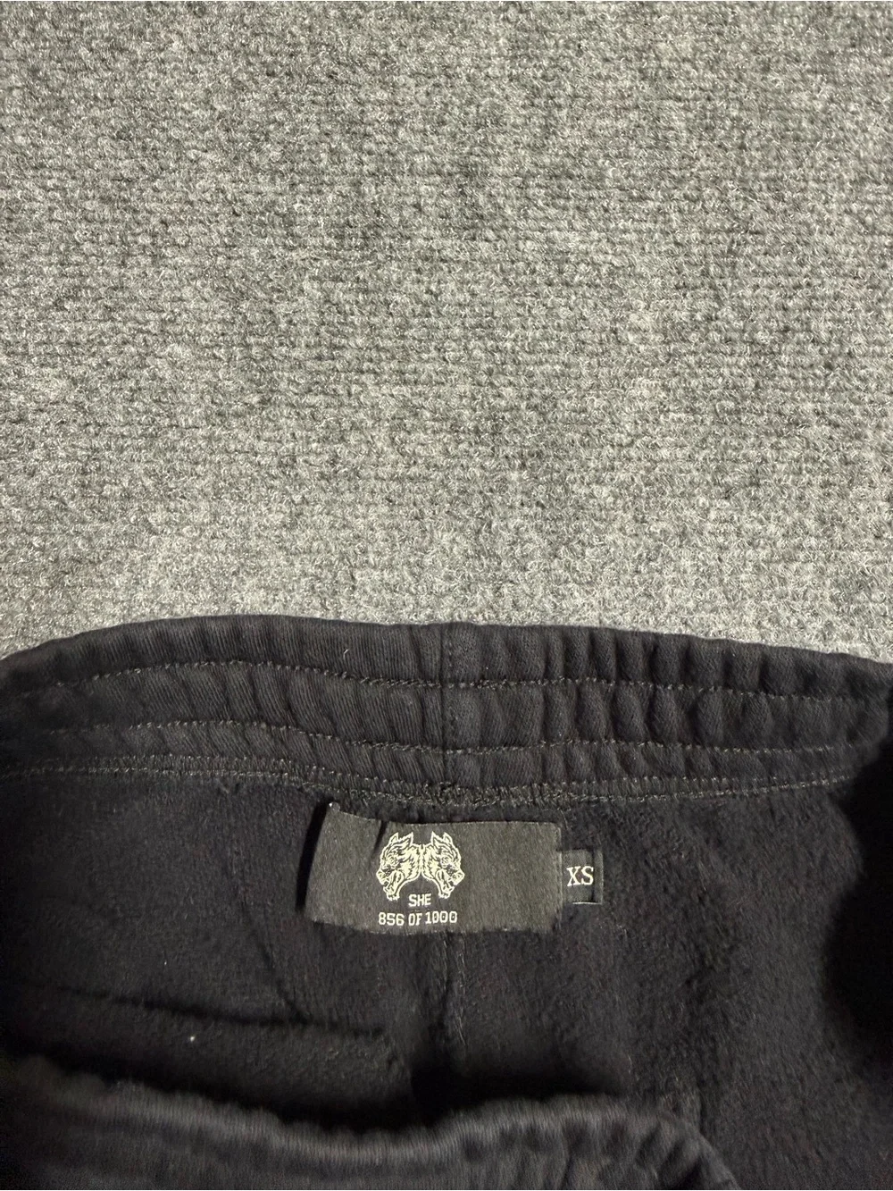 Men's Black Wide-Leg Sweatpants with Silver Tribal Side Graphics